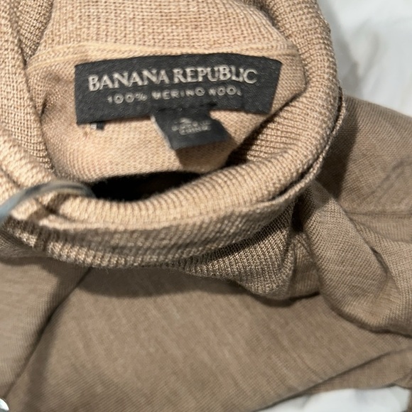 Banana Republic Brown Turtleneck Sweater Classic Knit size small merino wool - Picture 5 of 5